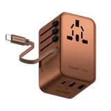 「有寶」旅行火牛 - 70W GaN 3插口及內置伸縮USB-C充電線旅行插座