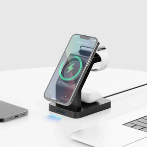 「滿足你3個願望」Magsafe 3-in-1 磁吸式無線充電座 -  3件電子產品同時無線充電體驗