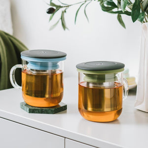 「花茶專用」玻璃茶杯 - 特大容量茶隔，耐熱玻璃