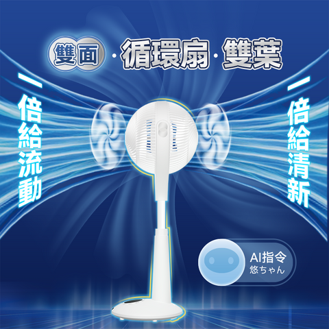 「720 雙頭循環扇」 - Yohome 5D 雙面語音伸縮循環扇 PRO，1部滿足全屋人清涼 (預訂貨品，5月23日送出)