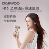 國際電壓 「迷你高速風筒」DAEWOO H16 全球通用可折疊高速風筒 ***另送香港三腳轉兩扁腳轉換插頭1個 (預訂貨品，8月10日送出)
