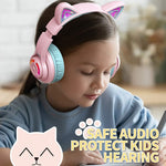 「Zoom 耳機」 LED 發光兒童藍牙耳機 - 高達45小時超長續航，聽力保護耳機 (預訂貨品，10月11日送出)
